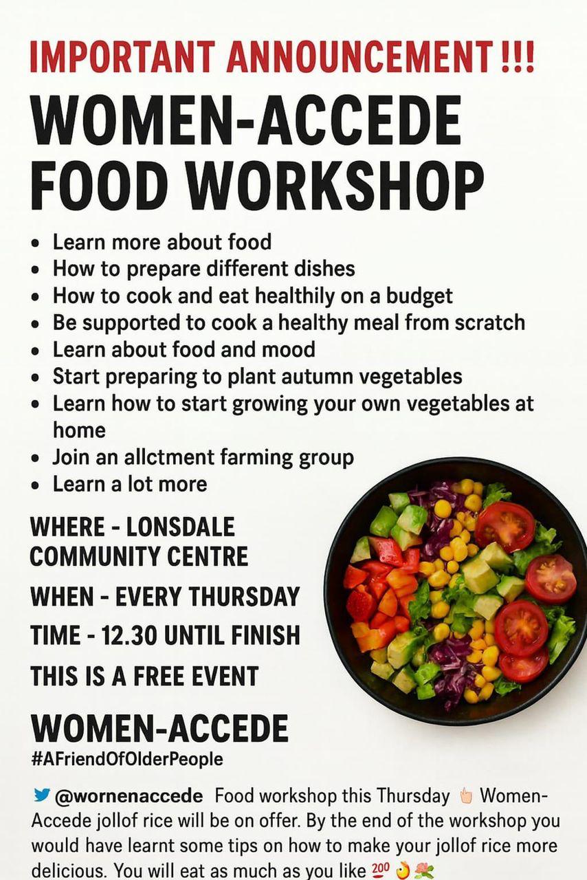 Food Workshop flyer
